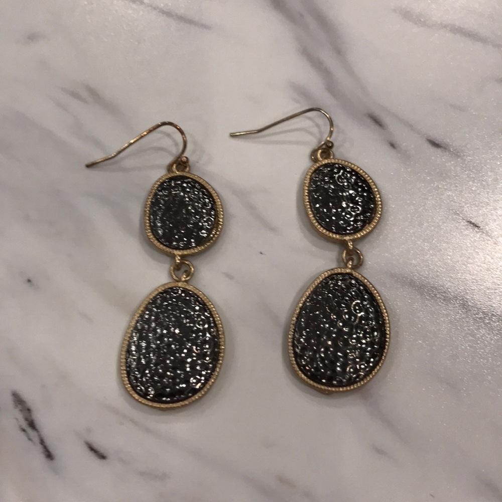 Pewter and Gold Earrings
